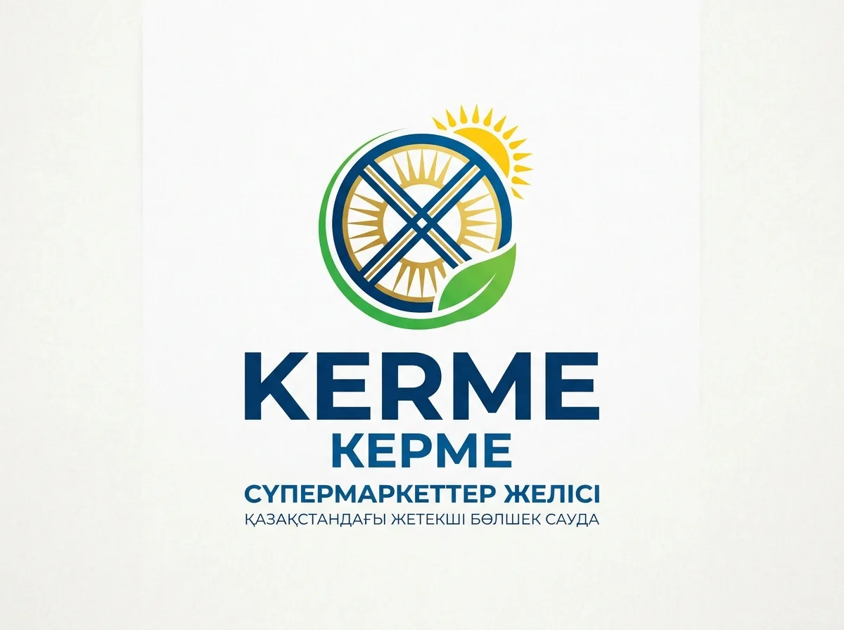 Логотип сети супермаркетов, ритейл, продуктовая розница Казахстана, корпоративная эмблема